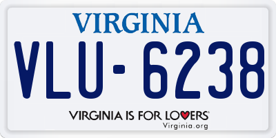VA license plate VLU6238