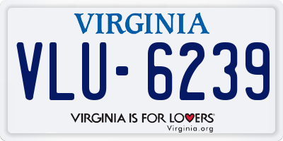VA license plate VLU6239