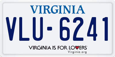 VA license plate VLU6241
