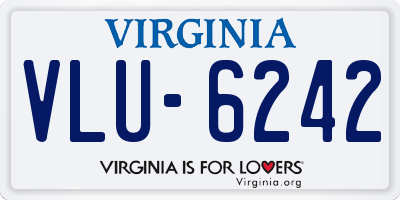 VA license plate VLU6242