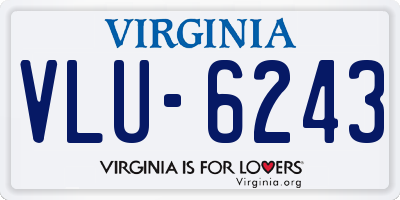 VA license plate VLU6243