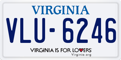 VA license plate VLU6246