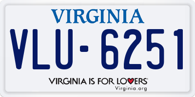 VA license plate VLU6251