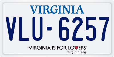 VA license plate VLU6257