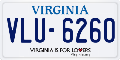 VA license plate VLU6260