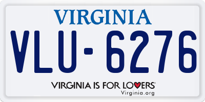 VA license plate VLU6276