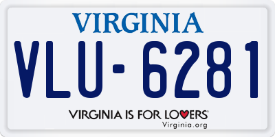 VA license plate VLU6281