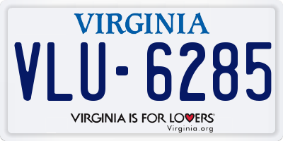VA license plate VLU6285
