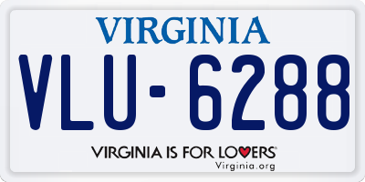 VA license plate VLU6288