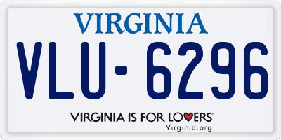 VA license plate VLU6296