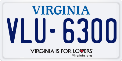 VA license plate VLU6300