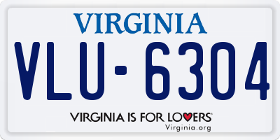 VA license plate VLU6304