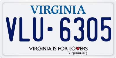VA license plate VLU6305