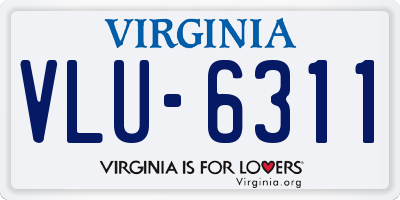 VA license plate VLU6311