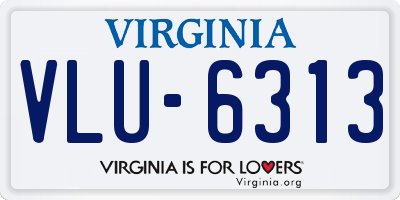 VA license plate VLU6313