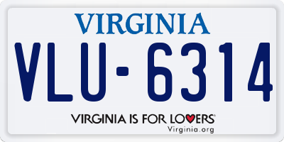 VA license plate VLU6314