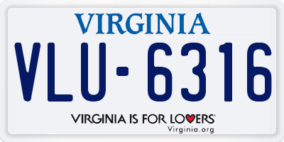 VA license plate VLU6316