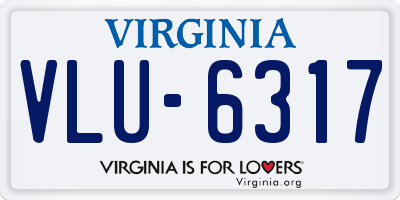 VA license plate VLU6317