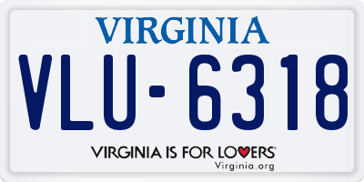 VA license plate VLU6318