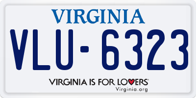 VA license plate VLU6323