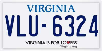 VA license plate VLU6324