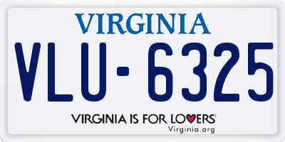 VA license plate VLU6325