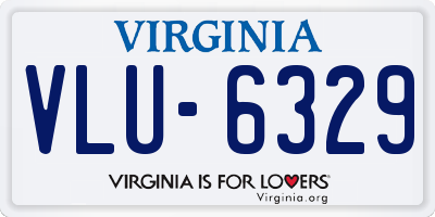 VA license plate VLU6329