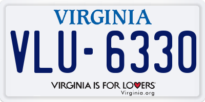 VA license plate VLU6330