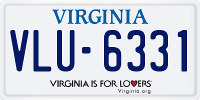 VA license plate VLU6331