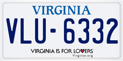 VA license plate VLU6332