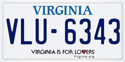 VA license plate VLU6343