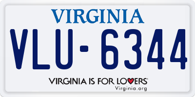 VA license plate VLU6344