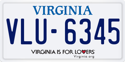 VA license plate VLU6345