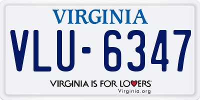 VA license plate VLU6347
