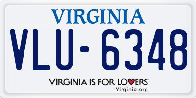 VA license plate VLU6348