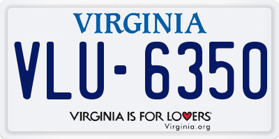 VA license plate VLU6350