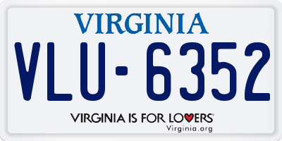 VA license plate VLU6352