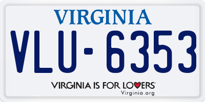 VA license plate VLU6353