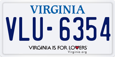 VA license plate VLU6354