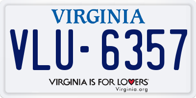 VA license plate VLU6357