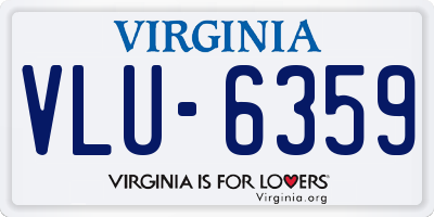 VA license plate VLU6359