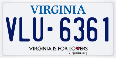 VA license plate VLU6361