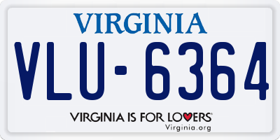 VA license plate VLU6364