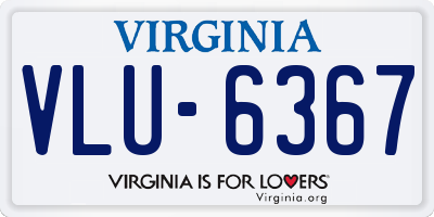 VA license plate VLU6367