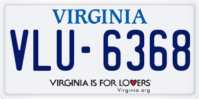 VA license plate VLU6368