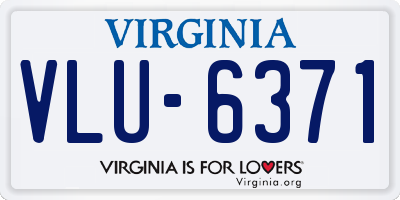 VA license plate VLU6371