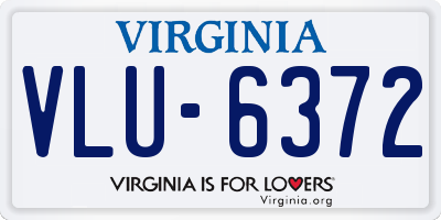 VA license plate VLU6372