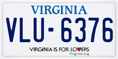 VA license plate VLU6376