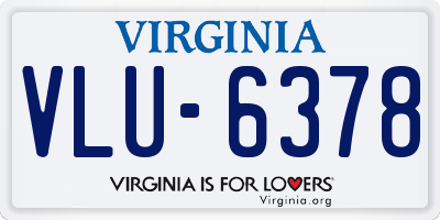 VA license plate VLU6378