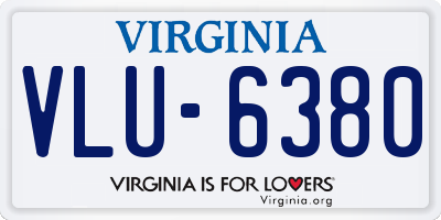 VA license plate VLU6380